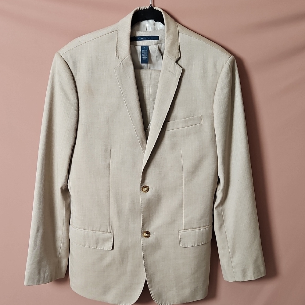 Men's Beige PERRY ELLIS 3 Piece Suit